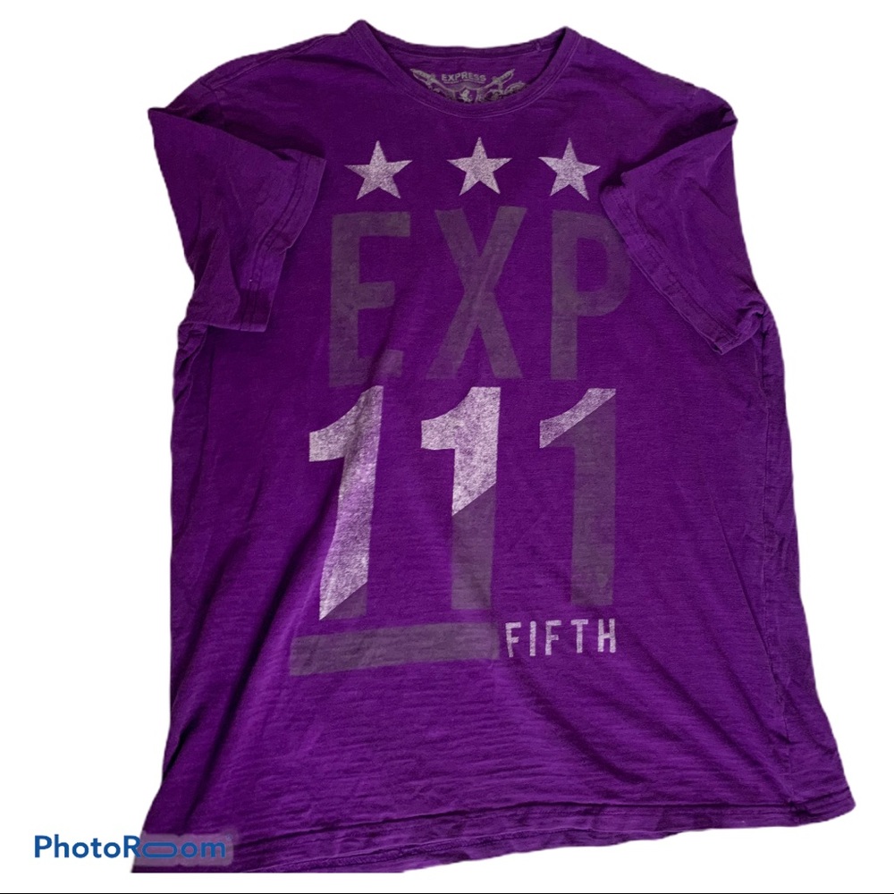 Express Short Sleeve Tee Mens Size L Purple